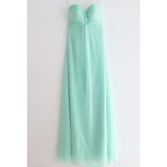 [NWT] Christina Wu Strapless Maxi - Mint, S - Picture 1 of 7